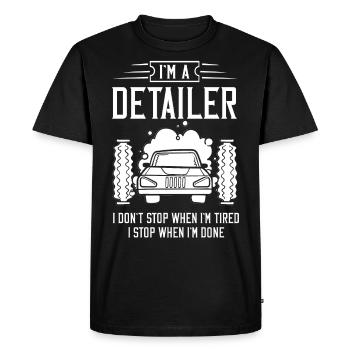 Préparation de voiture lavage de voiture nettoyage de véhicule - T-shirt Premium bio Homme - noir - Devant - Nico (187cm)