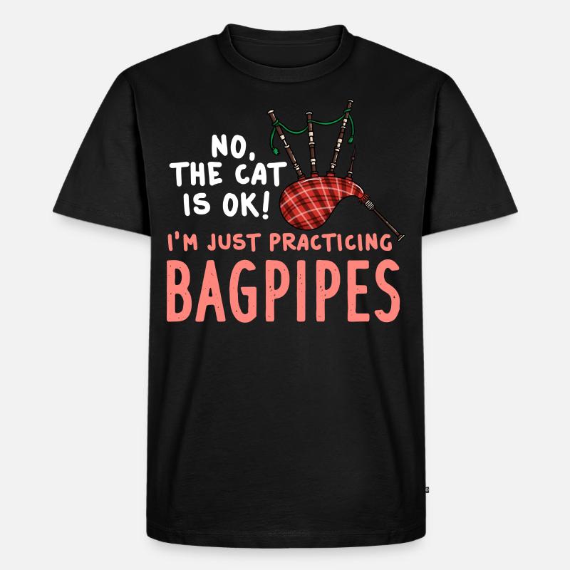 Dudelsack Sackpfeife Bockpfeife Sackpfeifer - Männer Premium Bio T-Shirt - Schwarz