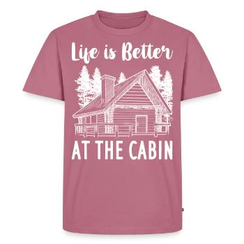 Mountain hut refuge chalet wooden hut log cabin - Men's Premium Organic T-Shirt - mauve - Front - Nico (187cm)