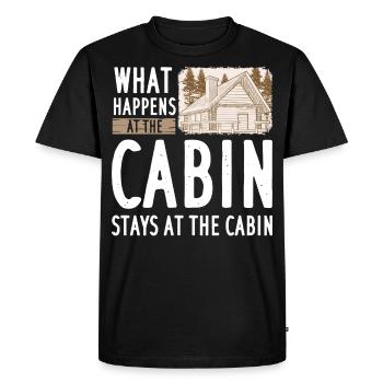 Mountain hut refuge chalet wooden hut log cabin - Men's Premium Organic T-Shirt - black - Front - Nico (187cm)