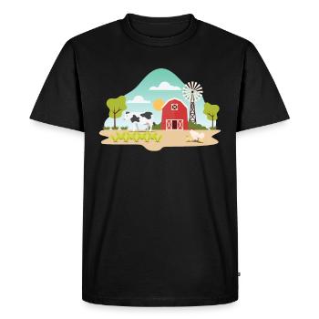 ferme - T-shirt Premium bio Homme - noir - Devant - Nico (187cm)