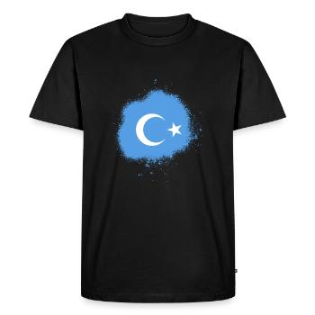 uyghur flag china freedom gift - Men's Premium Organic T-Shirt - black - Front - Nico (187cm)