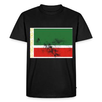 Chechnya Chechen Flag Vintage Effect - Men's Premium Organic T-Shirt - black - Front - Nico (187cm)