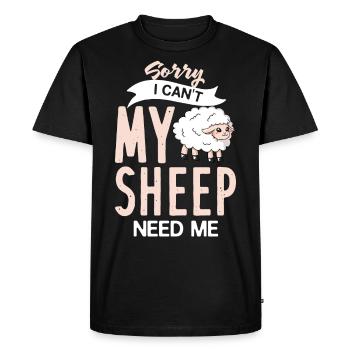Mouton mouton mouton agneau lait agriculteur agriculteur - T-shirt Premium bio Homme - noir - Devant - Nico (187cm)