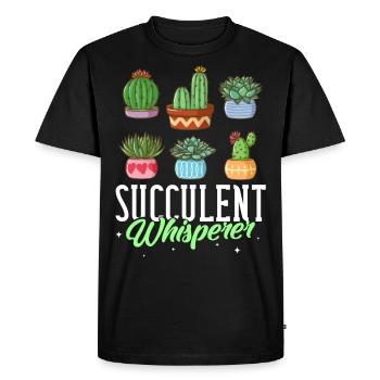 Succulent Cactus Cactus Aloe Vera Agave - Men's Premium Organic T-Shirt - black - Front - Nico (187cm)