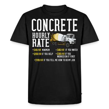 Béton bétonnières Chantiers - T-shirt Premium bio Homme - noir - Devant - Nico (187cm)
