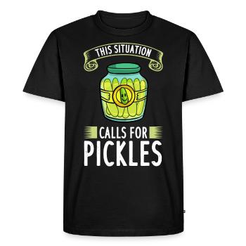 Concombre d’épices Dill Cornichons Concombre - T-shirt Premium bio Homme - noir - Devant - Nico (187cm)