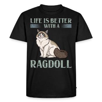 Ragdoll chat cadeau chat propriétaire amoureux - T-shirt Premium bio Homme - noir - Devant - Nico (187cm)