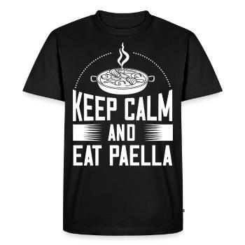 Paella Espagne Valenciana Poêle Cuisine espagnole - T-shirt Premium bio Homme - noir - Devant - Nico (187cm)