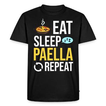 Paella Espagne Valenciana Poêle Cuisine espagnole - T-shirt Premium bio Homme - noir - Devant - Nico (187cm)