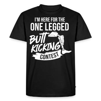 Prothèse de jambe Amputé de la jambe - T-shirt Premium bio Homme - noir - Devant - Nico (187cm)