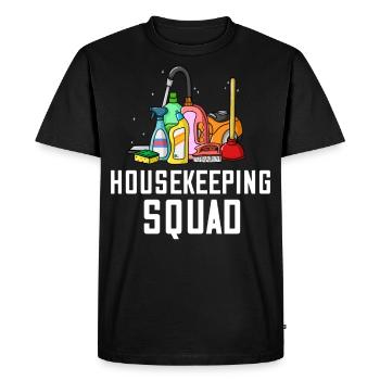 Femme de ménage Ménage ménage - T-shirt Premium bio Homme - noir - Devant - Nico (187cm)