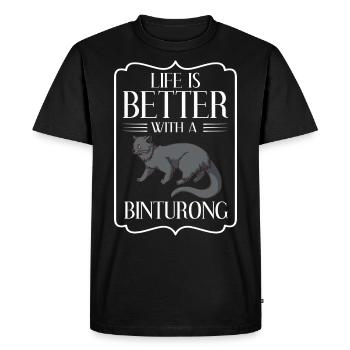 Binturong Bear Cat Marten Bear Animal Sneaky Cat - Men's Premium Organic T-Shirt - black - Front - Nico (187cm)