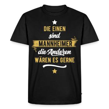 Mannheim - Mannheimer - Monnemer - Männer Premium Bio T-Shirt - Schwarz - Vorne - Nico (187cm)