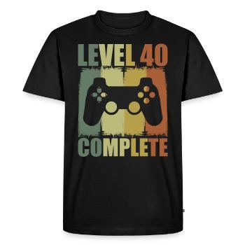40ème anniversaire Niveau 40 Complete Gamer retro - T-shirt Premium bio Homme - noir - Devant - Nico (187cm)