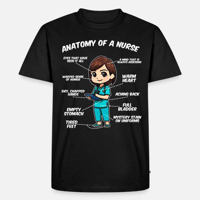 Anatomie einer Krankenschwester - Männer Premium Bio T-Shirt - Schwarz
