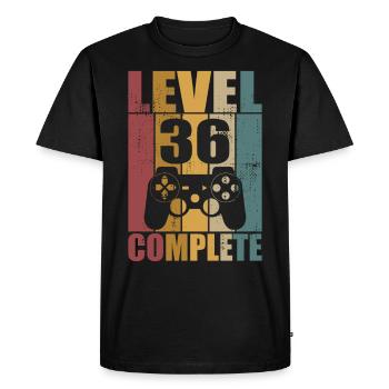 36th Birthday Level 36 Complete Gamer 36 years - Men's Premium Organic T-Shirt - black - Front - Nico (187cm)