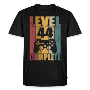 44th Birthday Level 44 Complete Gamer 44 years - Men's Premium Organic T-Shirt - black - Front - Nico (187cm)