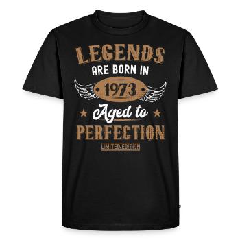 Les légendes naissent en 1973 Anniversaire - T-shirt Premium bio Homme - noir - Devant - Nico (187cm)
