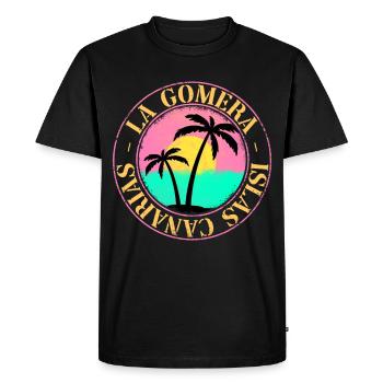 La Gomera Summer Sun Beach Sea Palm Trees - Men's Premium Organic T-Shirt - black - Front - Nico (187cm)