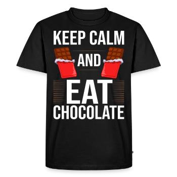 Chocolate Chocolate Bar Chocolate Dark Keto - Men's Premium Organic T-Shirt - black - Front - Nico (187cm)