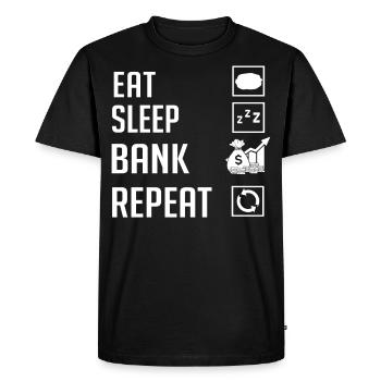 Banquier retraité Banque d’investissement Banque d’argent - T-shirt Premium bio Homme - noir - Devant - Nico (187cm)