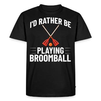 Broomball Stock Jeu de joueur de balle Jeu de joueur - T-shirt Premium bio Homme - noir - Devant - Nico (187cm)