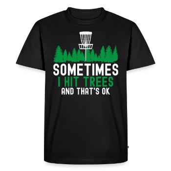Disc Golf Ultimate Frisbee Disc Golf Player Sport - Men's Premium Organic T-Shirt - black - Front - Nico (187cm)