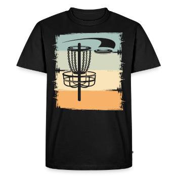 Disc Golf Ultimate Frisbee Disc Golf Player Sport - Men's Premium Organic T-Shirt - black - Front - Nico (187cm)