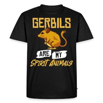Gerbilles Souris Desert Souris Souris à longue queue - T-shirt Premium bio Homme - noir - Devant - Nico (187cm)