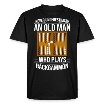 Backgammon Board Game Player Game Rules - Men's Premium Organic T-Shirt - black - Front - Nico (187cm)