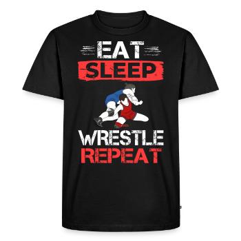 Lutteur lutteur Lutte Catchen Ring Fight - T-shirt Premium bio Homme - noir - Devant - Nico (187cm)
