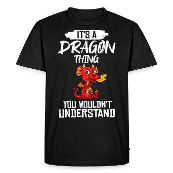 Dragonhead Dragon Drôle Créatures Fantastiques Mignonnes - T-shirt Premium bio Homme - noir - Devant - Nico (187cm)