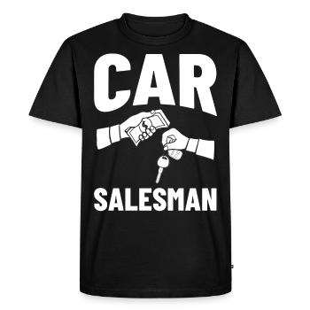 Voitures d’occasion Vendeur De voitures Vendeur de voitures Concessionnaire de voitures - T-shirt Premium bio Homme - noir - Devant - Nico (187cm)