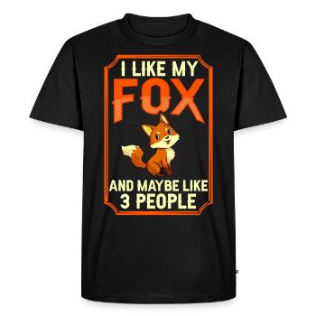 Renard roux Renard Animal Renards Drôle Mignon - T-shirt Premium bio Homme - noir - Devant - Nico (187cm)