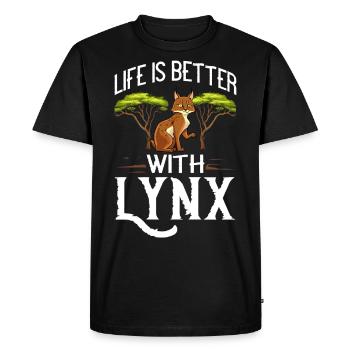 Lynx Animal Bobcat Canada Lynx eurasien Lynx - T-shirt Premium bio Homme - noir - Devant - Nico (187cm)