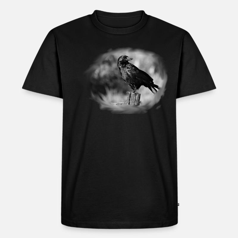 crow - Männer Premium Bio T-Shirt - Schwarz