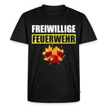 Pompiers volontaires - T-shirt Premium bio Homme - noir - Devant - Nico (187cm)