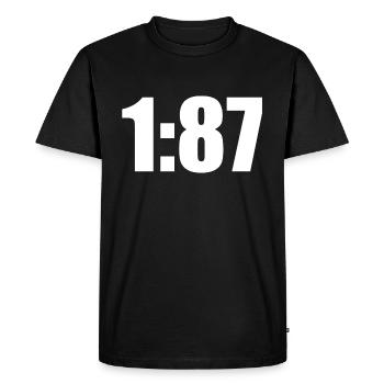 Idée cadeau H08 de voie ferrée modèle 1/87 - T-shirt Premium bio Homme - noir - Devant - Nico (187cm)