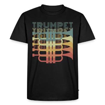 Trompette Trombone musiciens jazz - T-shirt Premium bio Homme - noir - Devant - Nico (187cm)