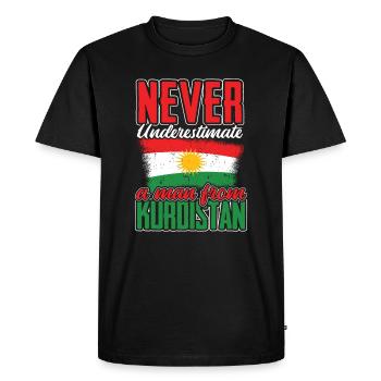 Ne sous-estimez jamais un homme du Kurdistan - T-shirt Premium bio Homme - noir - Devant - Nico (187cm)