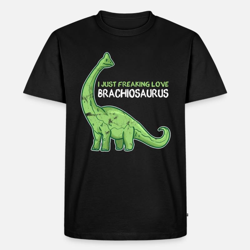 DINO - Männer Premium Bio T-Shirt - Schwarz