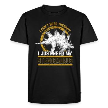 Stégosaurus - T-shirt Premium bio Homme - noir - Devant - Nico (187cm)
