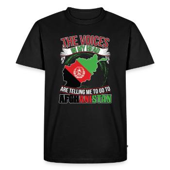 The Voices In My Head Afghanistan - Men's Premium Organic T-Shirt - black - Front - Nico (187cm)