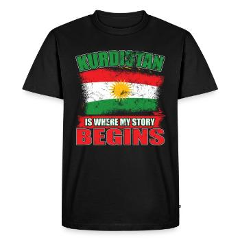 Drapeau patriotique du Kurdistan - T-shirt Premium bio Homme - noir - Devant - Nico (187cm)