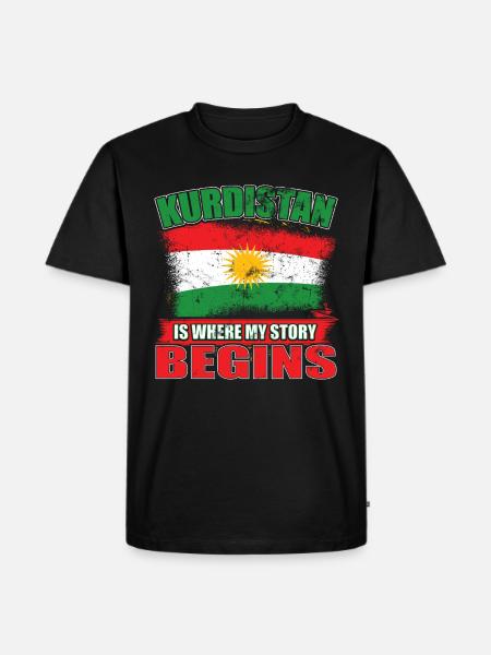 Patriotic Kurdistan flag - Men's Premium Organic T-Shirt - black