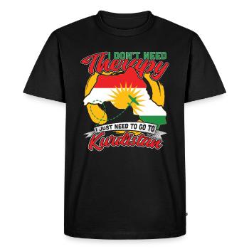 Je n'ai pas besoin de thérapie, juste du Kurdistan - T-shirt Premium bio Homme - noir - Devant - Nico (187cm)