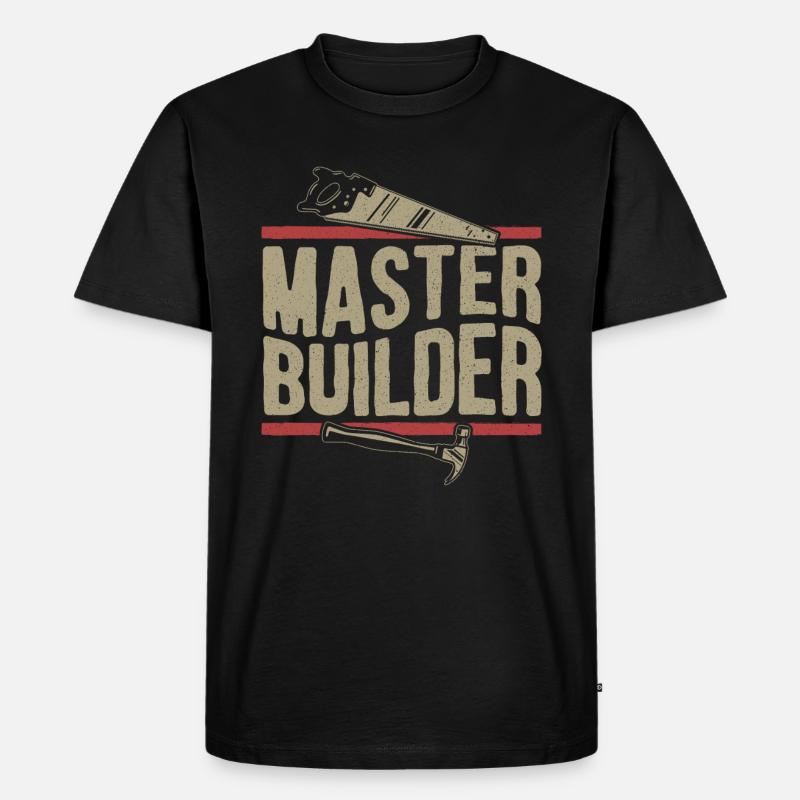 Baumeister - Männer Premium Bio T-Shirt - Schwarz