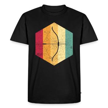 TIRS À L’ARC - T-shirt Premium bio Homme - noir - Devant - Nico (187cm)