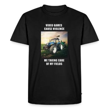 Jeux vidéo Lanwirtschaft - T-shirt Premium bio Homme - noir - Devant - Nico (187cm)